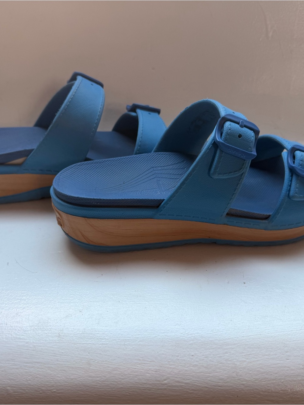 Dansko Blue Dual-Buckle Slide Sandals - Picture 4 of 7